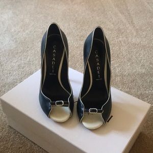 Casadei Peplum Nero Heels